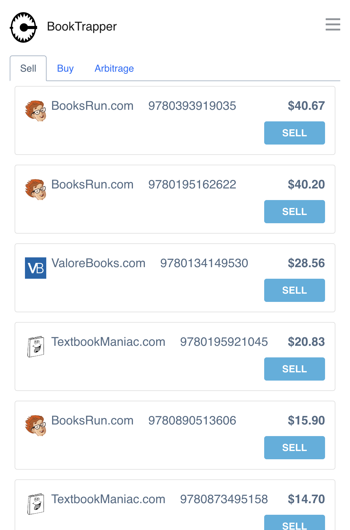 multiple isbn buyback search